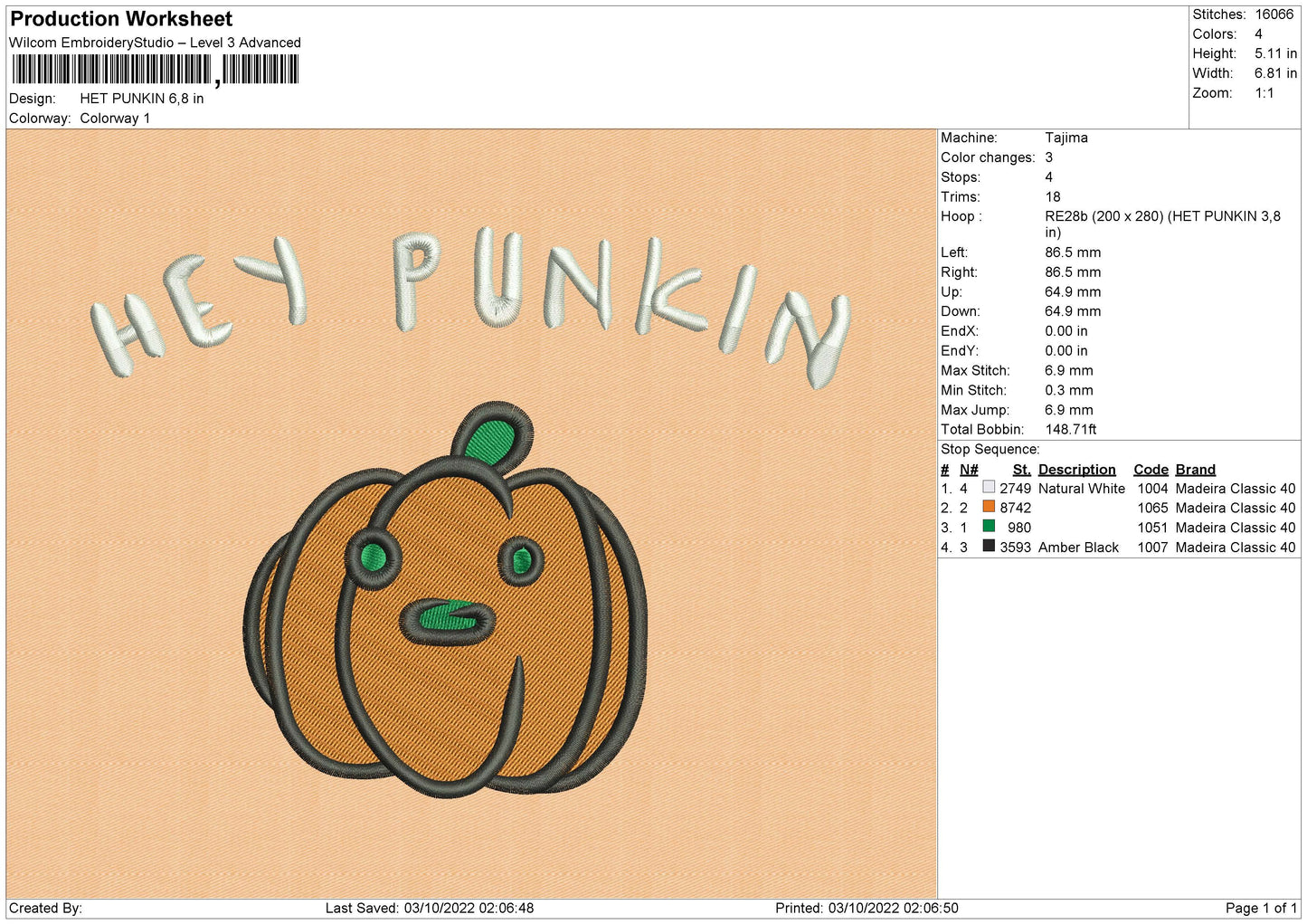 Het Punkin Embroidery File 6 sizes