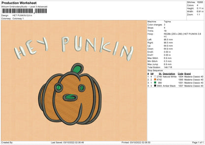 Het Punkin Embroidery File 6 sizes