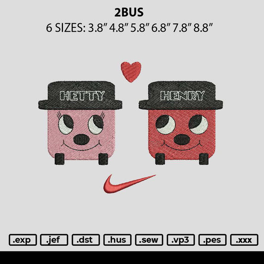 2Bus Embroidery File 6 sizes