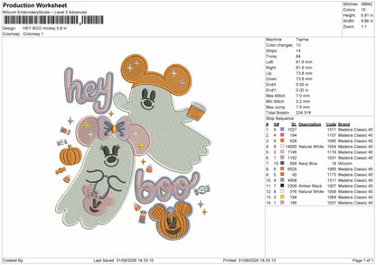 Mickey 3108 Embroidery Machine Design File 6 sizes