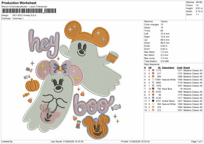 Mickey 3108 Embroidery Machine Design File 6 sizes