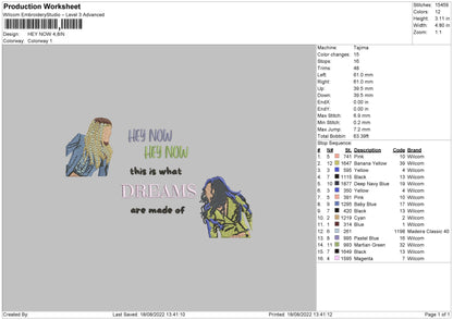 Hey Now Embroidery File 5 Sizes