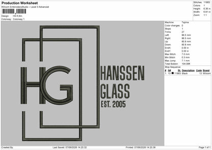 Hg Sqaure Line Embroidery Machine Design File 6 sizes