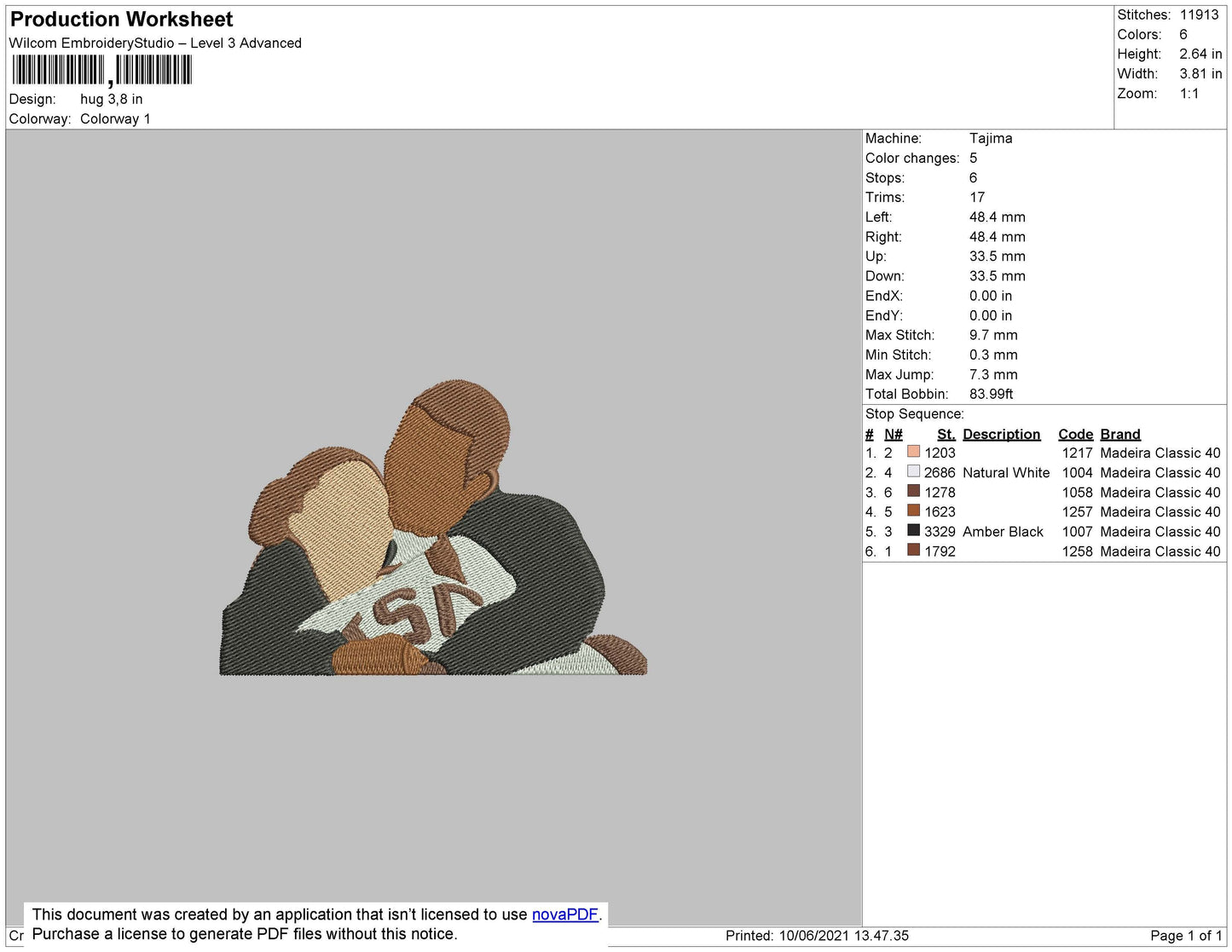 Hug Image Embroidery FIle 4 size