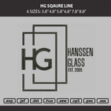 Hg Sqaure Line Embroidery Machine Design File 6 sizes