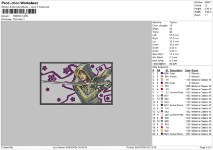 Hibanarectangle Embroidery File 6 sizes
