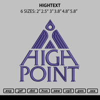 Hightext 0109 Embroidery File 6 sizes