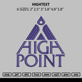 Hightext 0109 Embroidery File 6 sizes