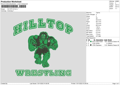 Hulk V1 V2 Embroidery 2 Files