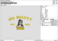 Belle Text 2503 Embroidery File 6 sizes