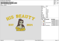 Belle Text 2503 Embroidery File 6 sizes