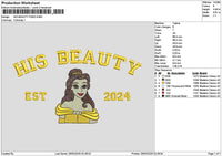 Belle Text 2503 Embroidery File 6 sizes