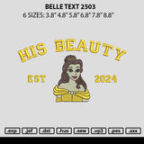 Belle Text 2503 Embroidery File 6 sizes