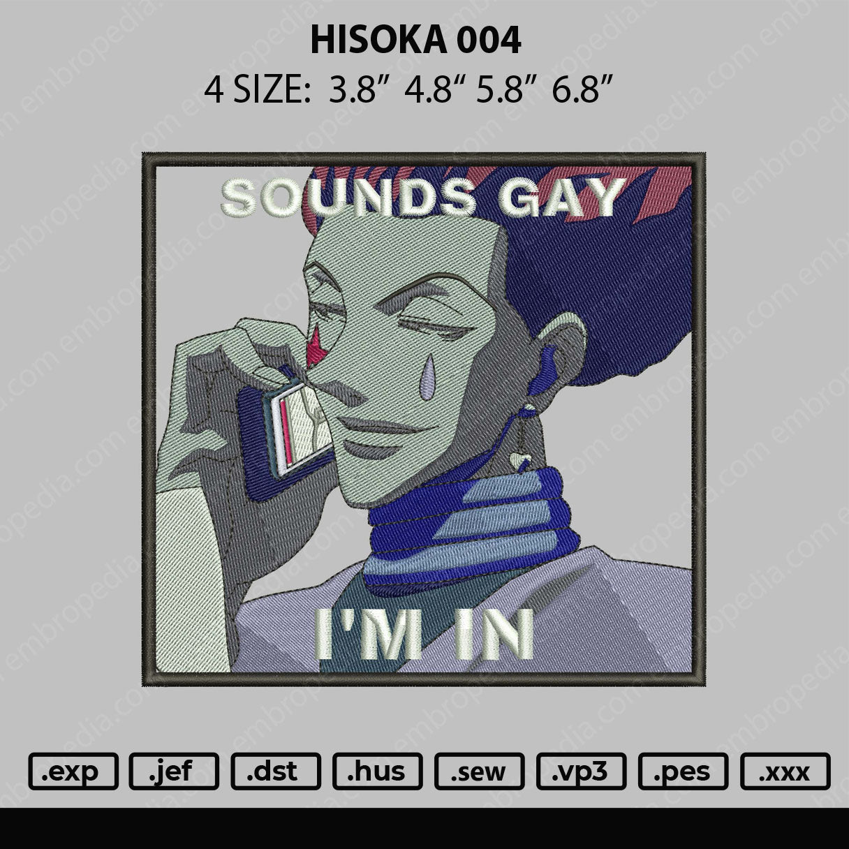 Hisooka 004 Embroidery File 4 size