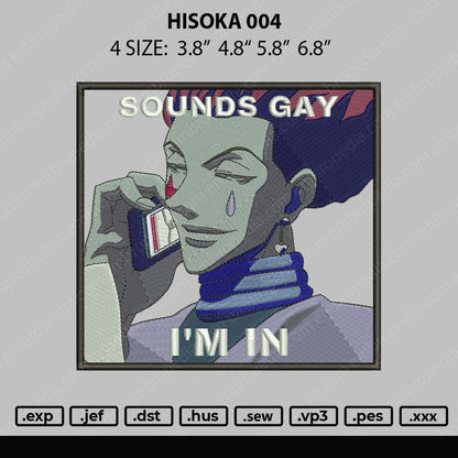 Hisooka 004 Embroidery File 4 size