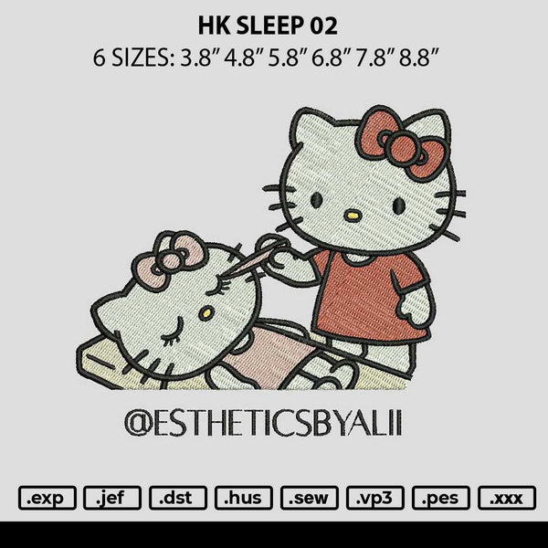 Hk Sleep 02 Embroidery File 6 sizes