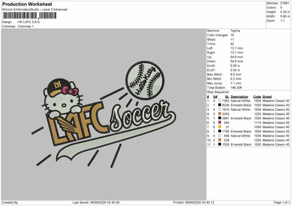 Hk Lafc Embroidery Machine Design File 6 sizes