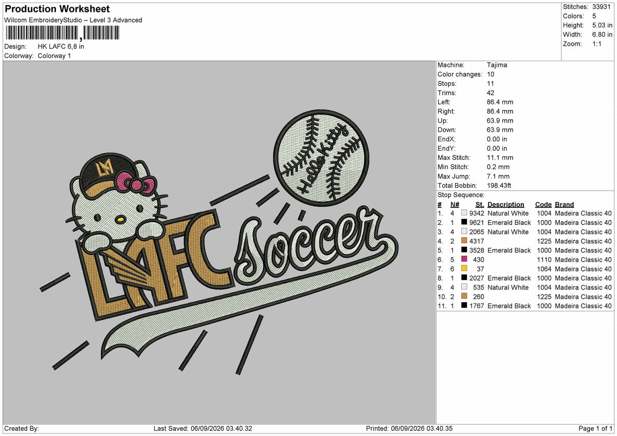 Hk Lafc Embroidery Machine Design File 6 sizes