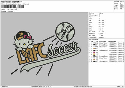 Hk Lafc Embroidery Machine Design File 6 sizes