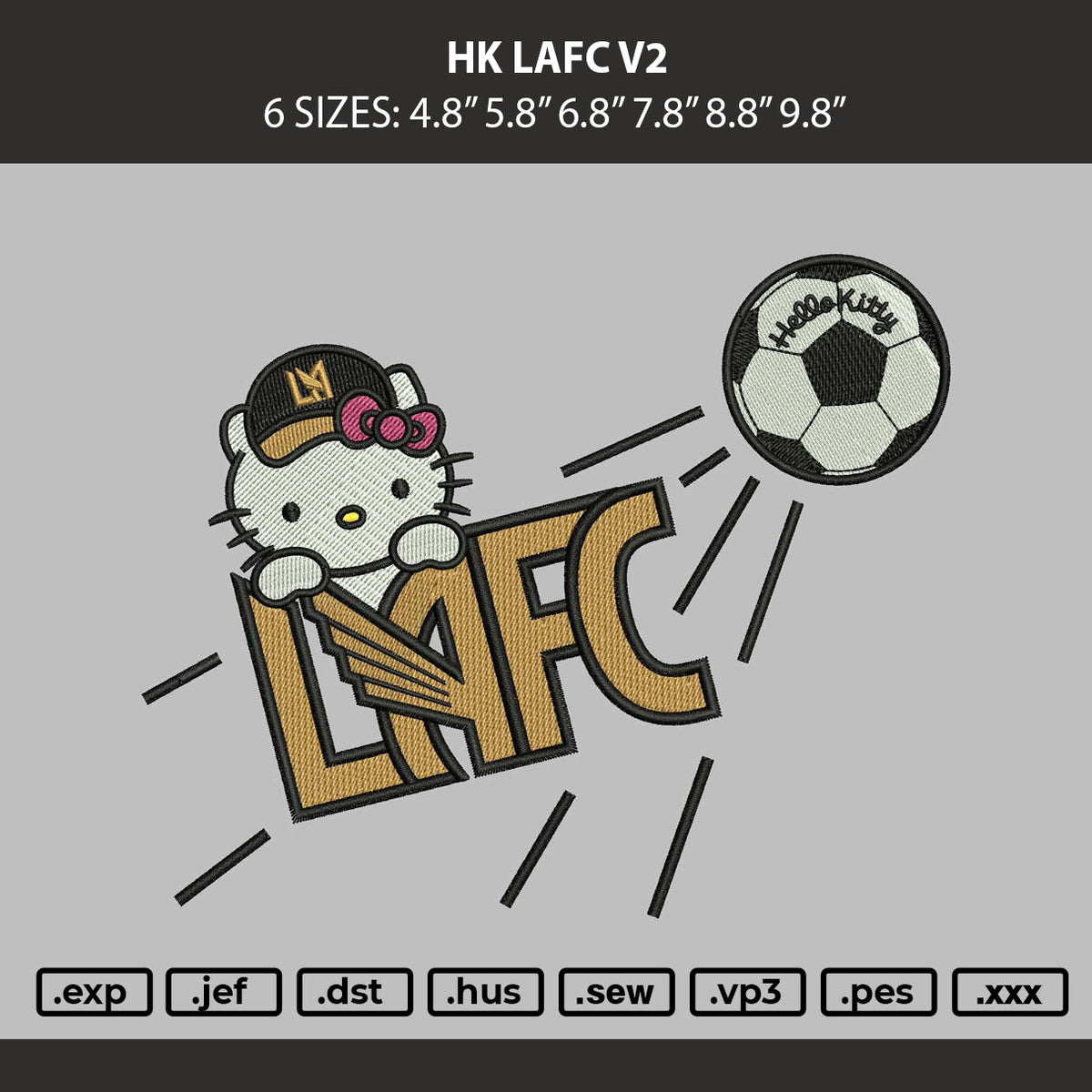 Hk Lafc V2 Embroidery Machine Design File 6 sizes