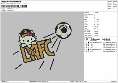 Hk Lafc V2 Embroidery Machine Design File 6 sizes