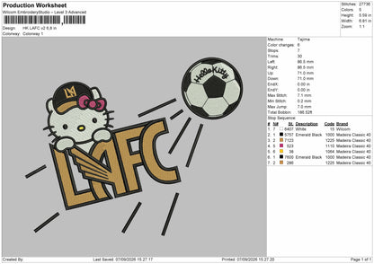 Hk Lafc V2 Embroidery Machine Design File 6 sizes