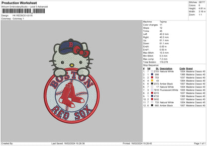 Hk Boston Embroidery File 6 sizes