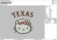 Texas Hk 1204 Embroidery File 6 sizes