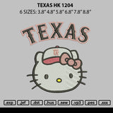 Texas Hk 1204 Embroidery File 6 sizes