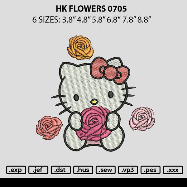 Hk Flowers 0705 Embroidery File 6 sizes
