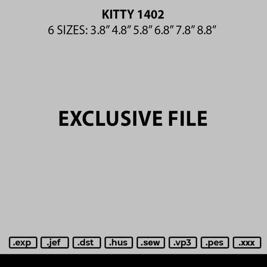 Kitty 1402 Embroidery File  6 sizes