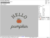 Hello Pumpkin Embroidery File 5 size