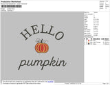 Hello Pumpkin Embroidery File 5 size