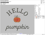 Hello Pumpkin Embroidery File 5 size