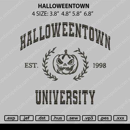 Halloweentown Embroidery File 4 size