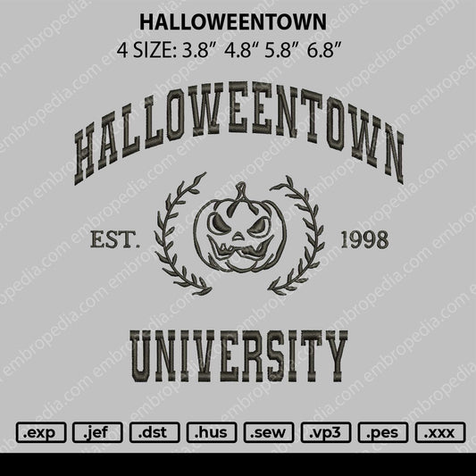 Halloweentown Embroidery File 4 size