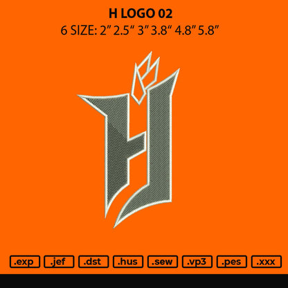 H Logo 02 Embroidery File 6 sizes