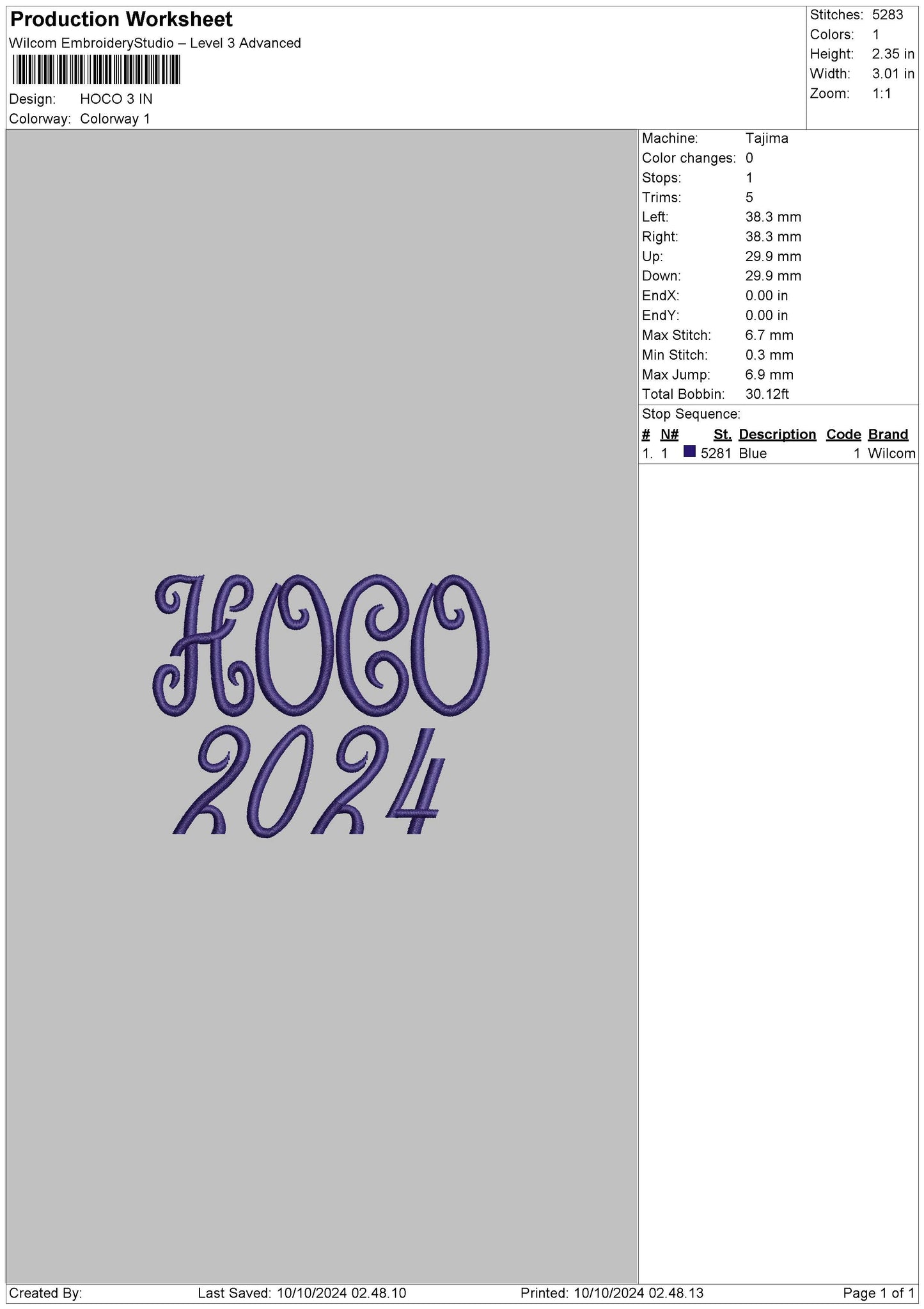 Hocotext Embroidery 3 Files