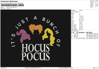 Hocus Pocus Embroidery File 4 sizes