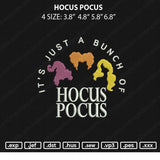 Hocus Pocus Embroidery File 4 sizes