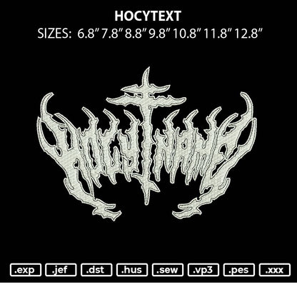 Hocytext Embroidery File 6 sizes
