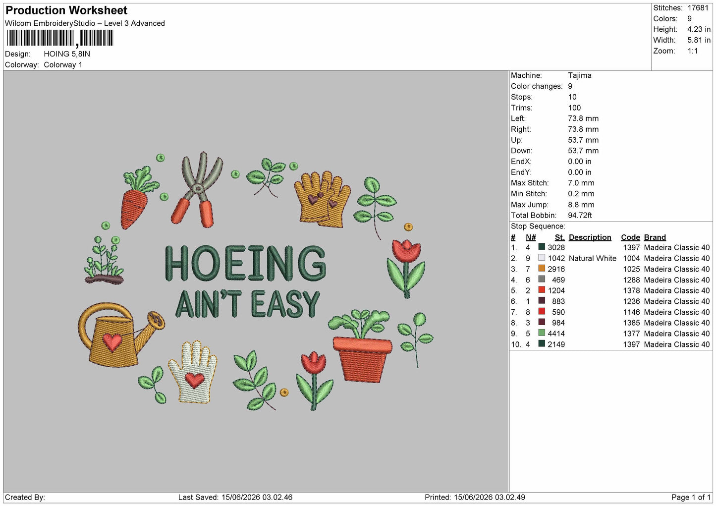 Hong Text Embroidery Machine Design File 6 sizes