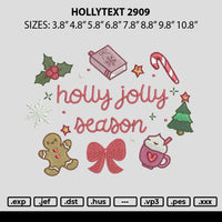 Hollytext 2909 Embroidery File 6 sizes