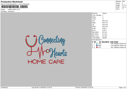 Home Care Embroidery File 4 size