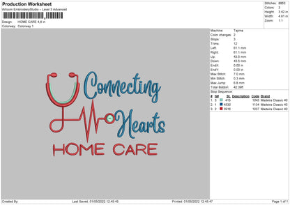 Home Care Embroidery File 4 size