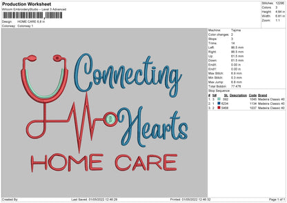 Home Care Embroidery File 4 size
