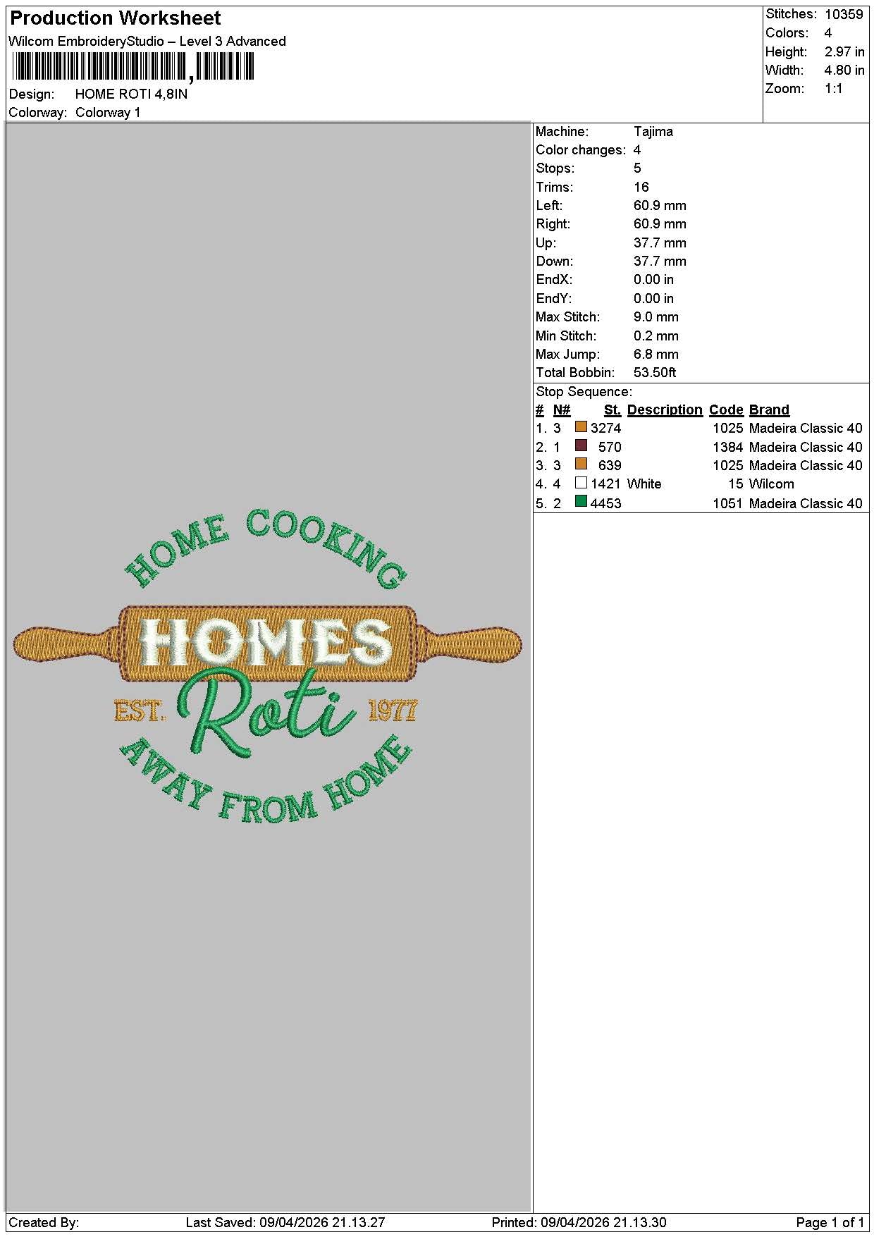 Hometext 0904 Embroidery File 6 sizes