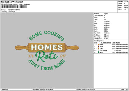 Hometext 0904 Embroidery File 6 sizes