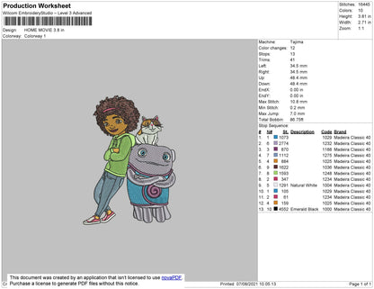 Home Movie Embroidery File 5 size