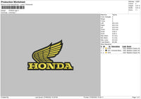 Honda Logo Embroidery File 4 Sizes